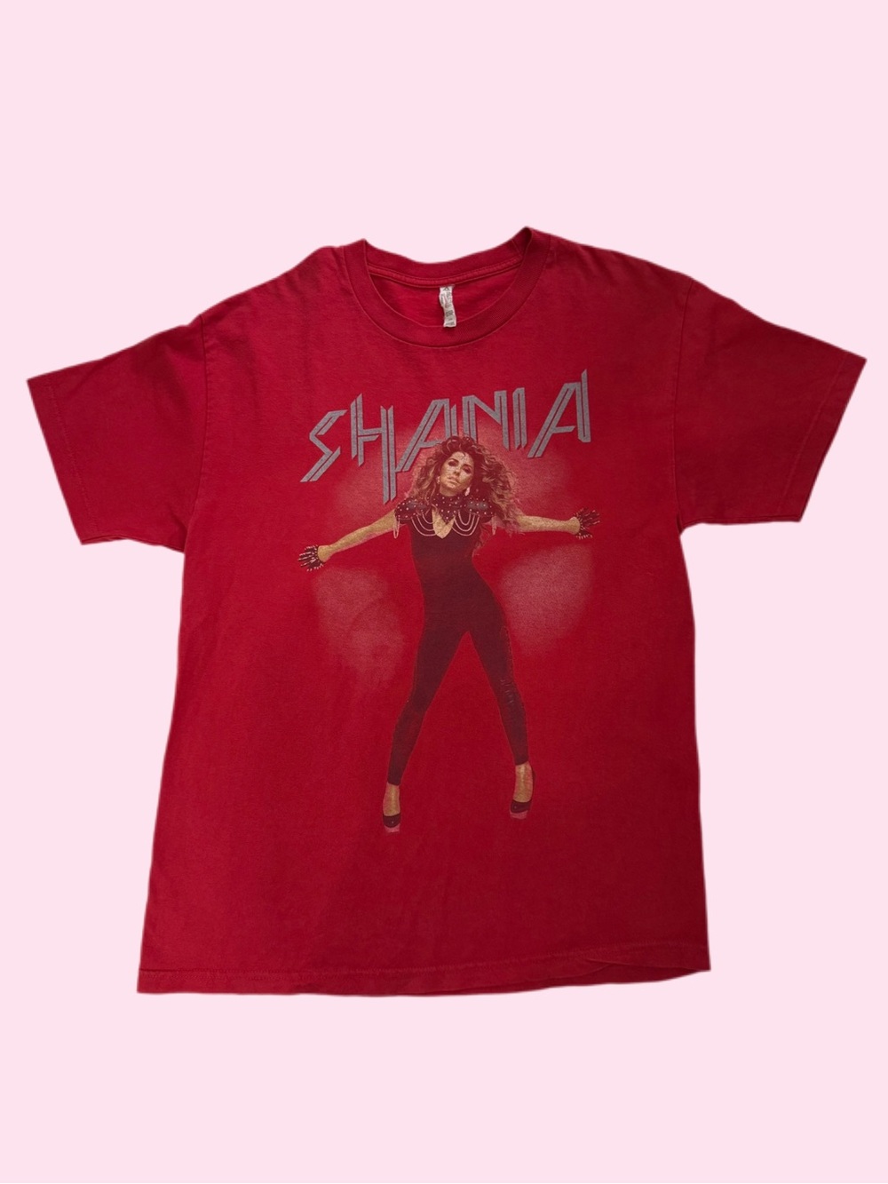 Shania Twain Rock This Country Tour Shirt 2015 Giant Graphic Western Red Large